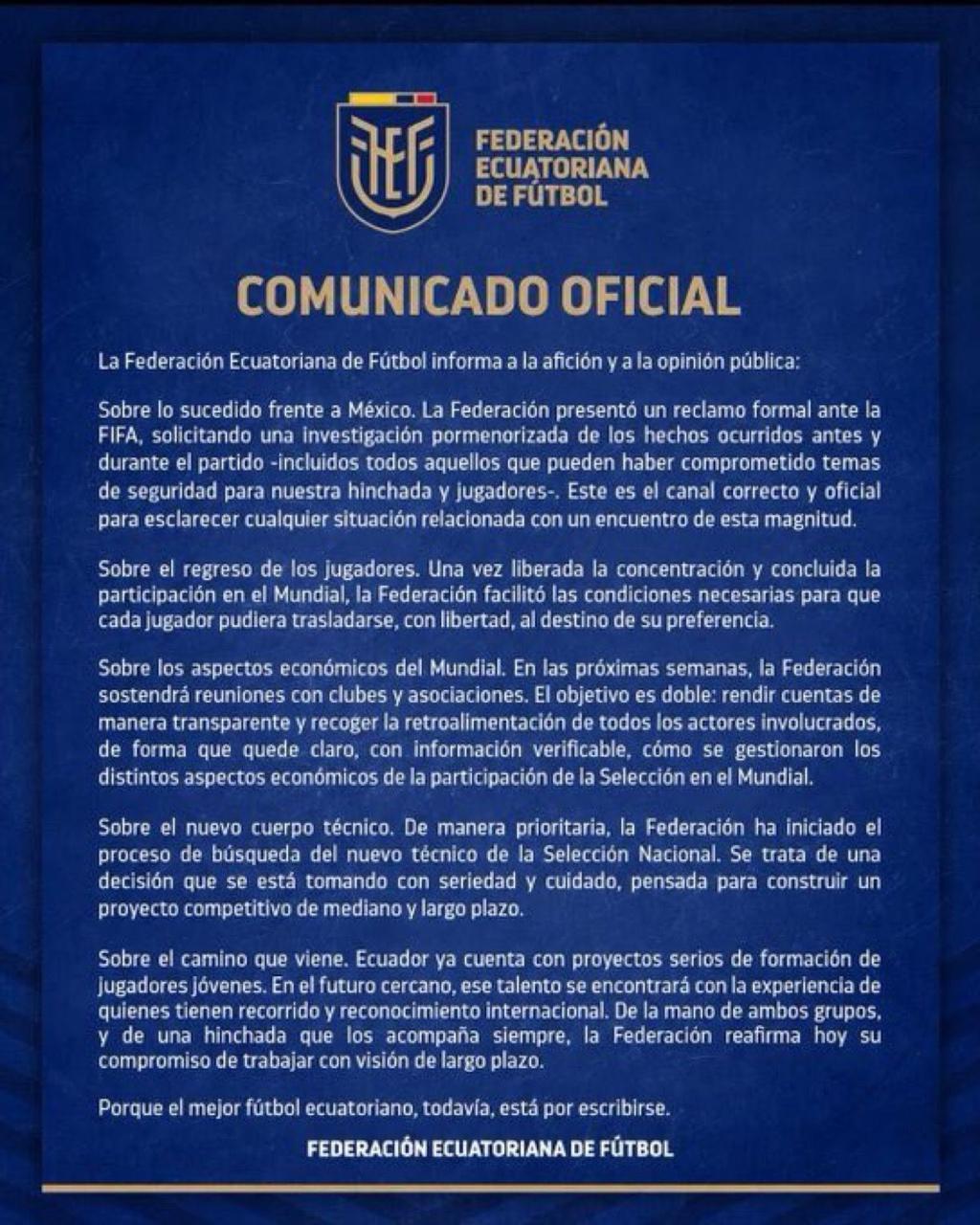 الاتحاد الإكوادوري.. يطالب بتحقيق رسمي بعد تهديدات من عصابات مكسيكية للاعبي المنتخب وجماهيره