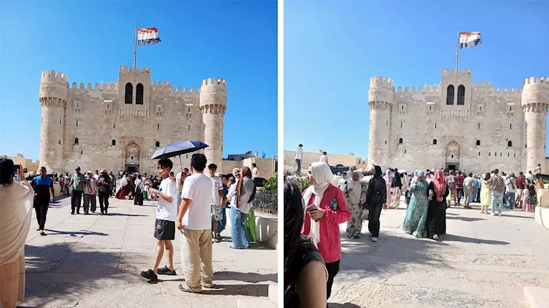 مجانًا للمصريين.. إقبال كبير على قلعة قايتباي في العيد القومي للإسكندرية (صور)